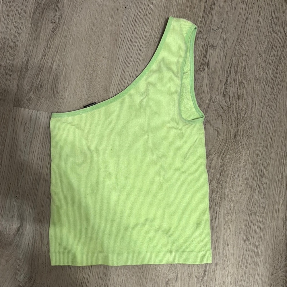 Lime Green One-Shoulder Women's Top